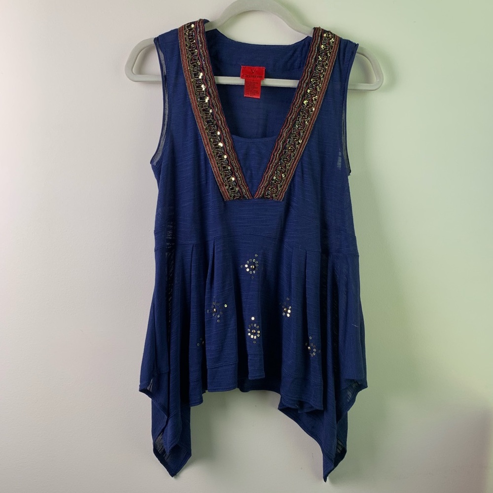V Cristina beaded sleeveless blouse Size Small